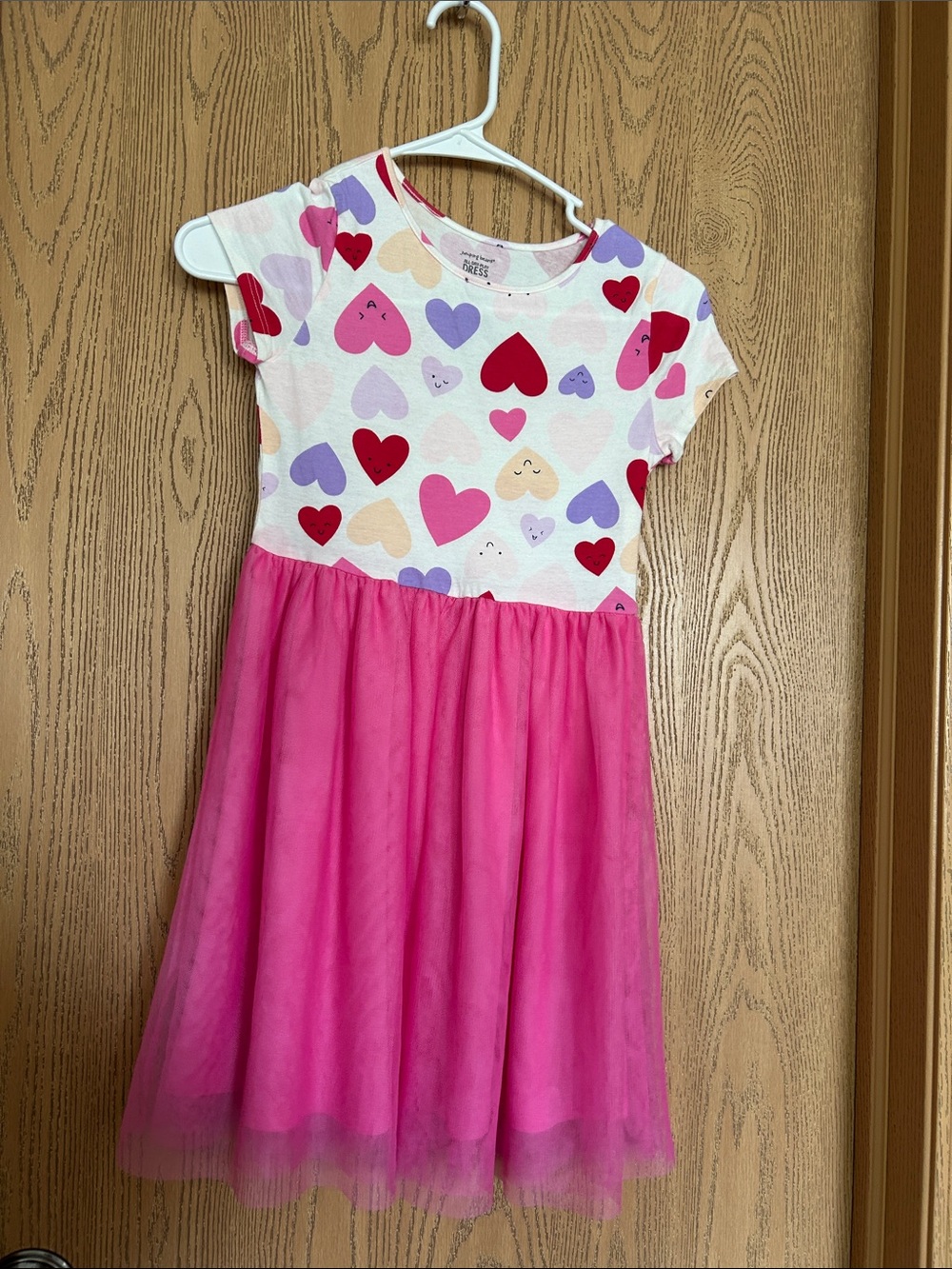 jumping beans Pink Heart Print Tulle Dress